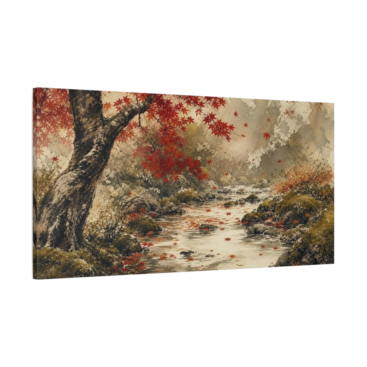 Main Mockup. Maple Tree Nature Autumn Leaves shown as canvas print