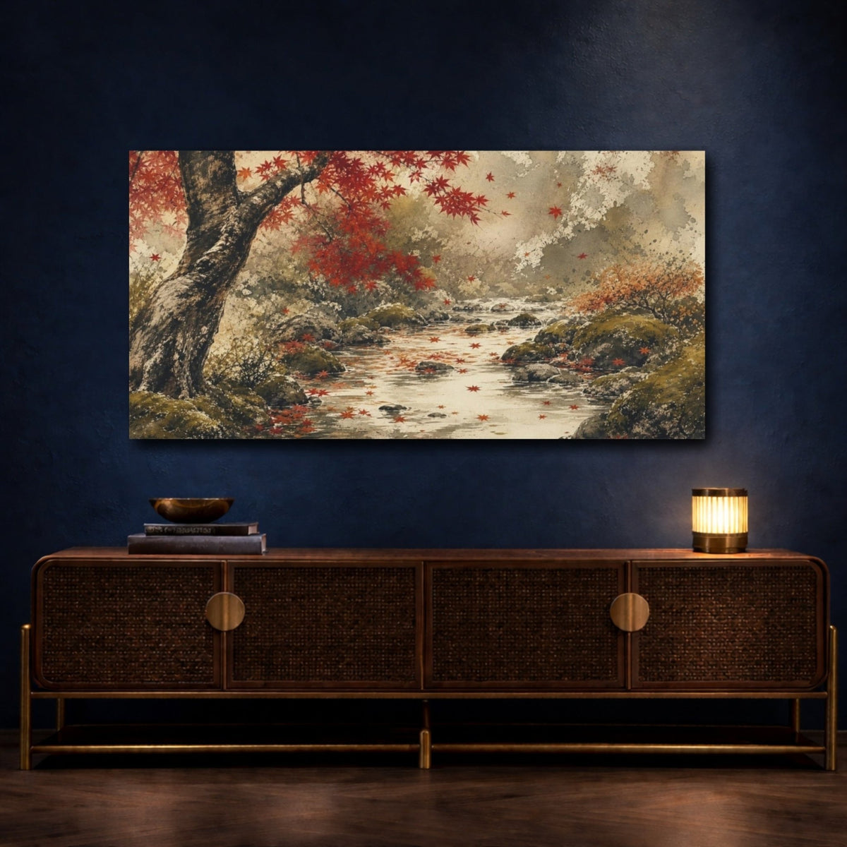 Maple Tree Nature Autumn Leaves Canvas Print – Living Room, Above Fireplace - YesArtYes