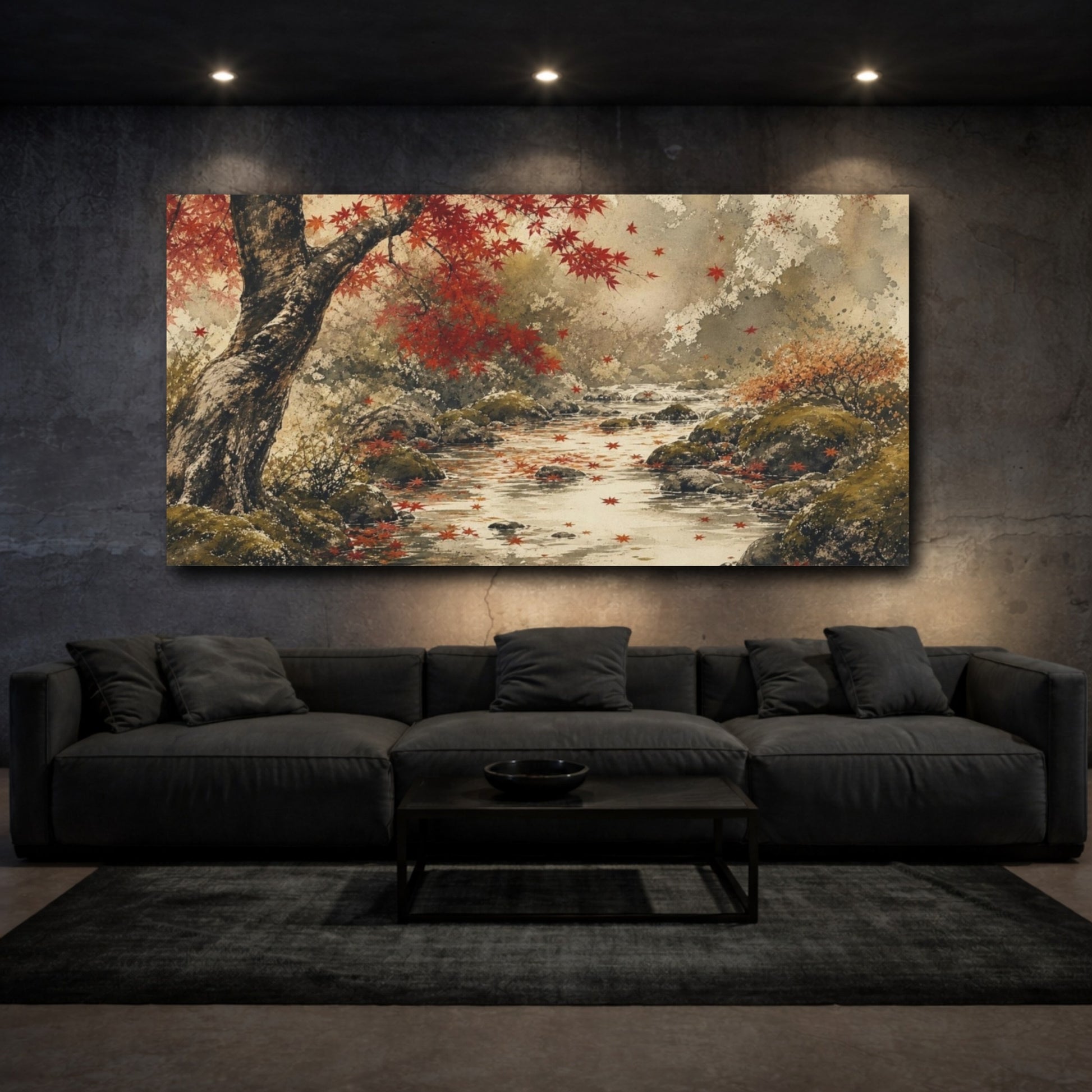 Mockup 3. Maple Tree Nature Autumn Leaves shown as canvas print