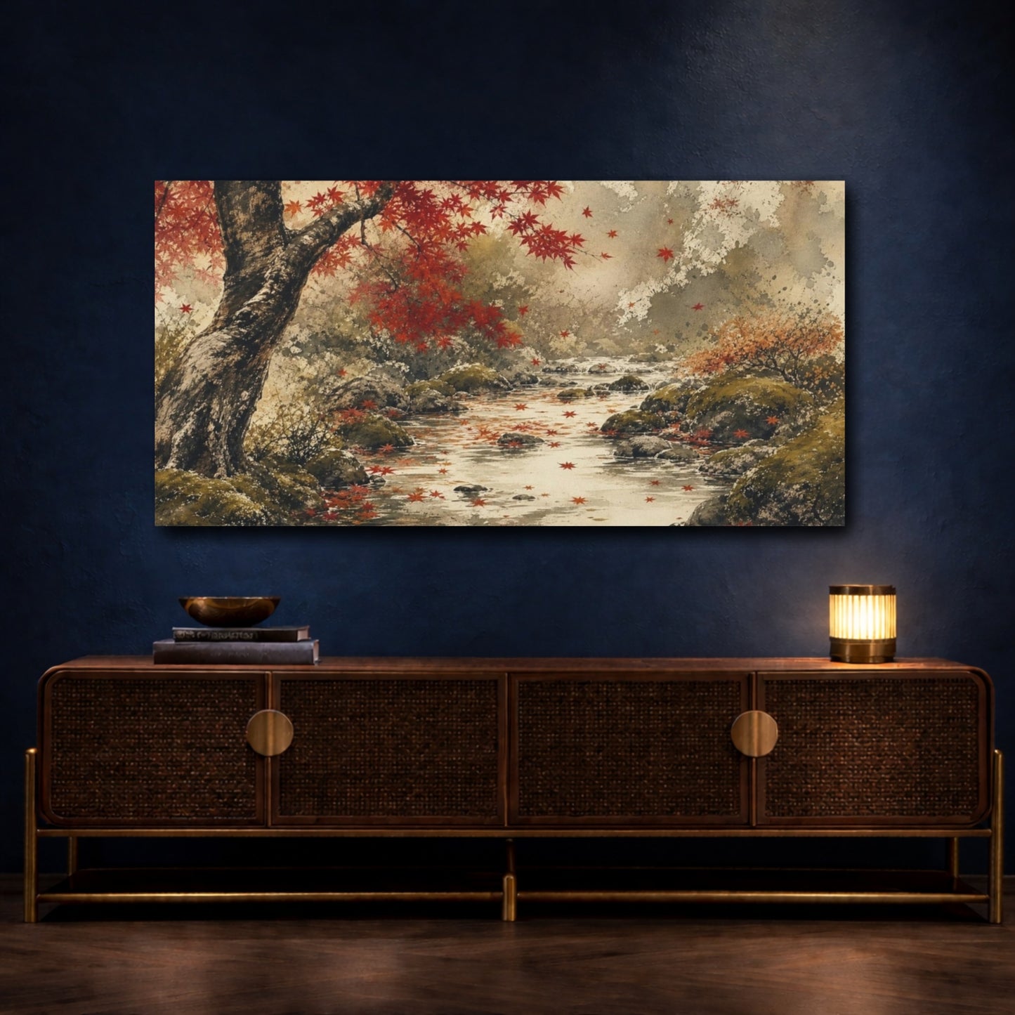 Mockup 4. Maple Tree Nature Autumn Leaves shown as canvas print