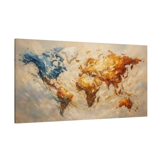 Main Mockup. Maps World Map Abstract World Map shown as stretched canvas wall art