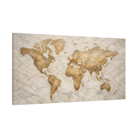 Main Mockup. Maps World Map Vintage World Map shown as stretched canvas wall art
