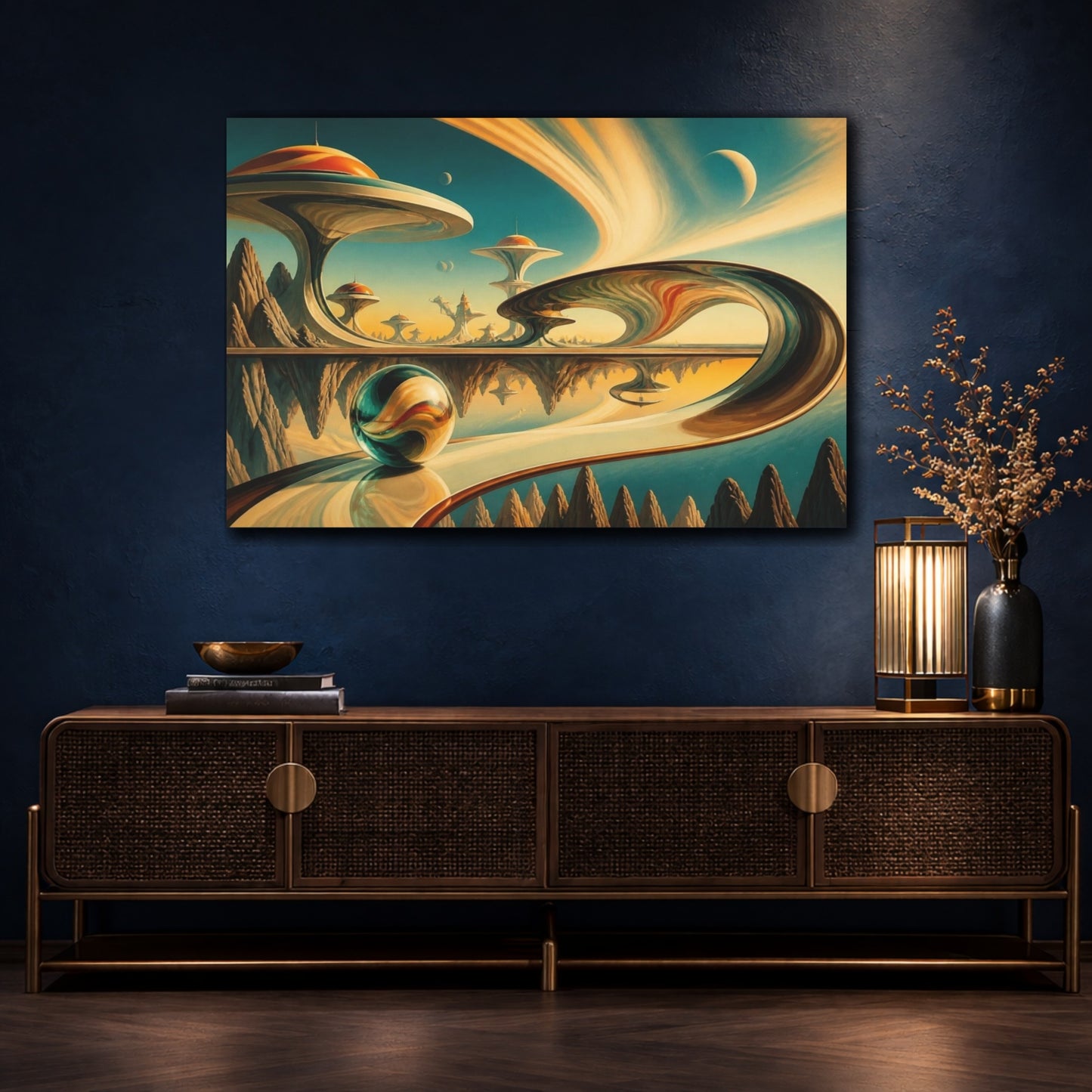 Mockup 4. Marble Illusion Landscape shown as canvas print
