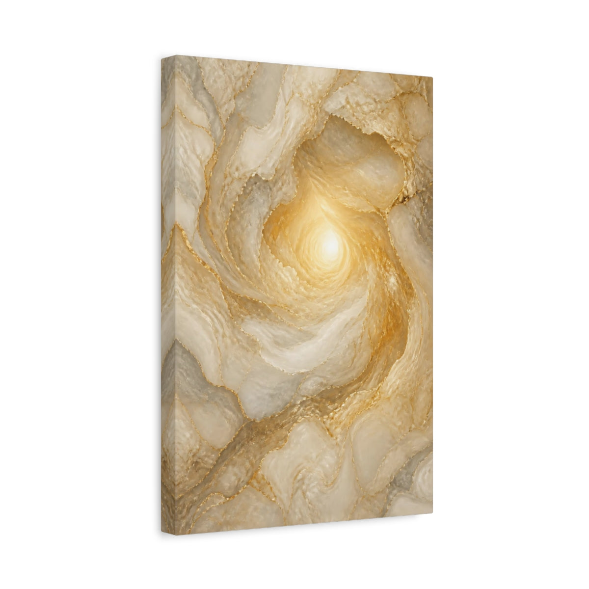Side Mockup 4. Marble Light Abstract Portal shown as canvas print