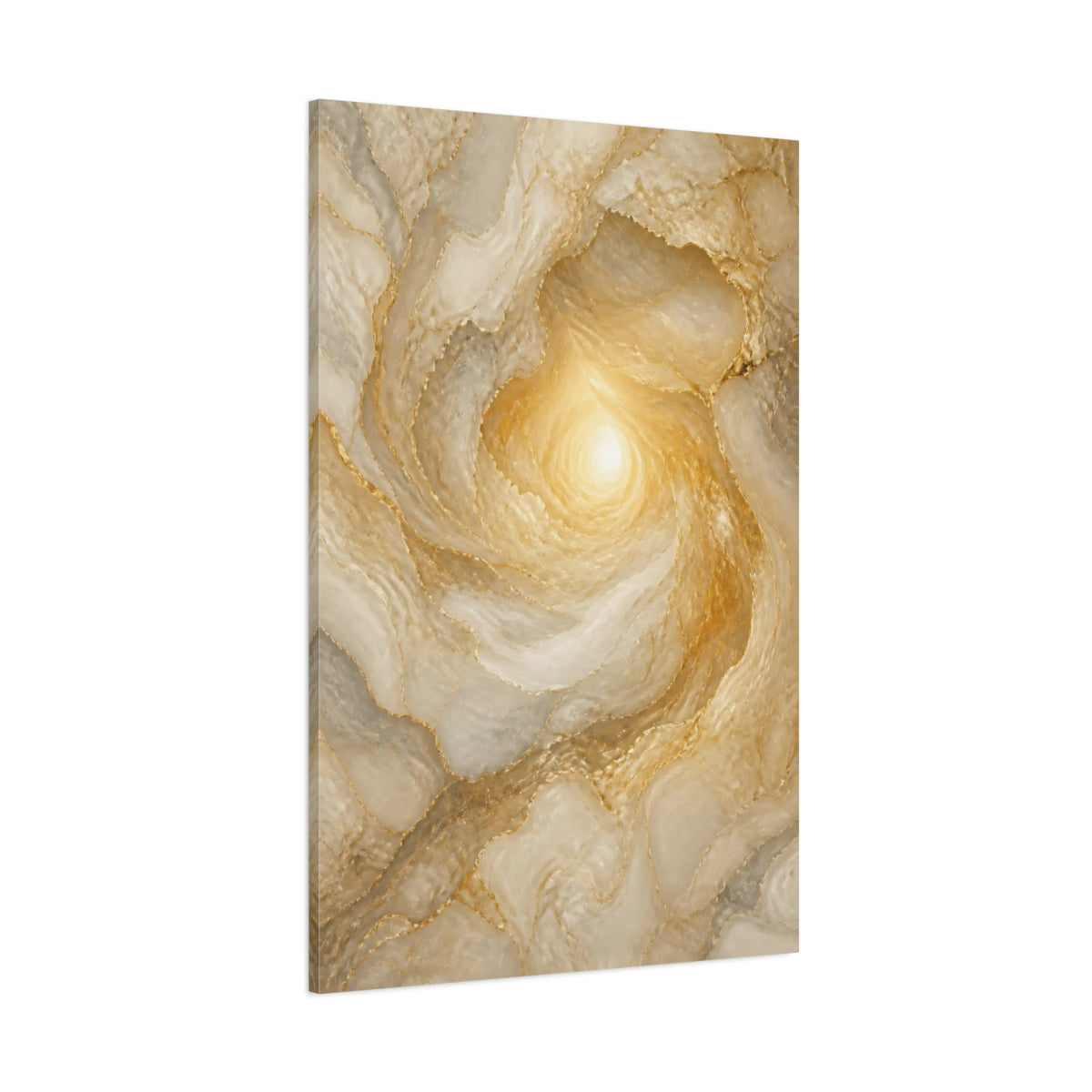 Side Mockup 1. Marble Light Abstract Portal shown as canvas print