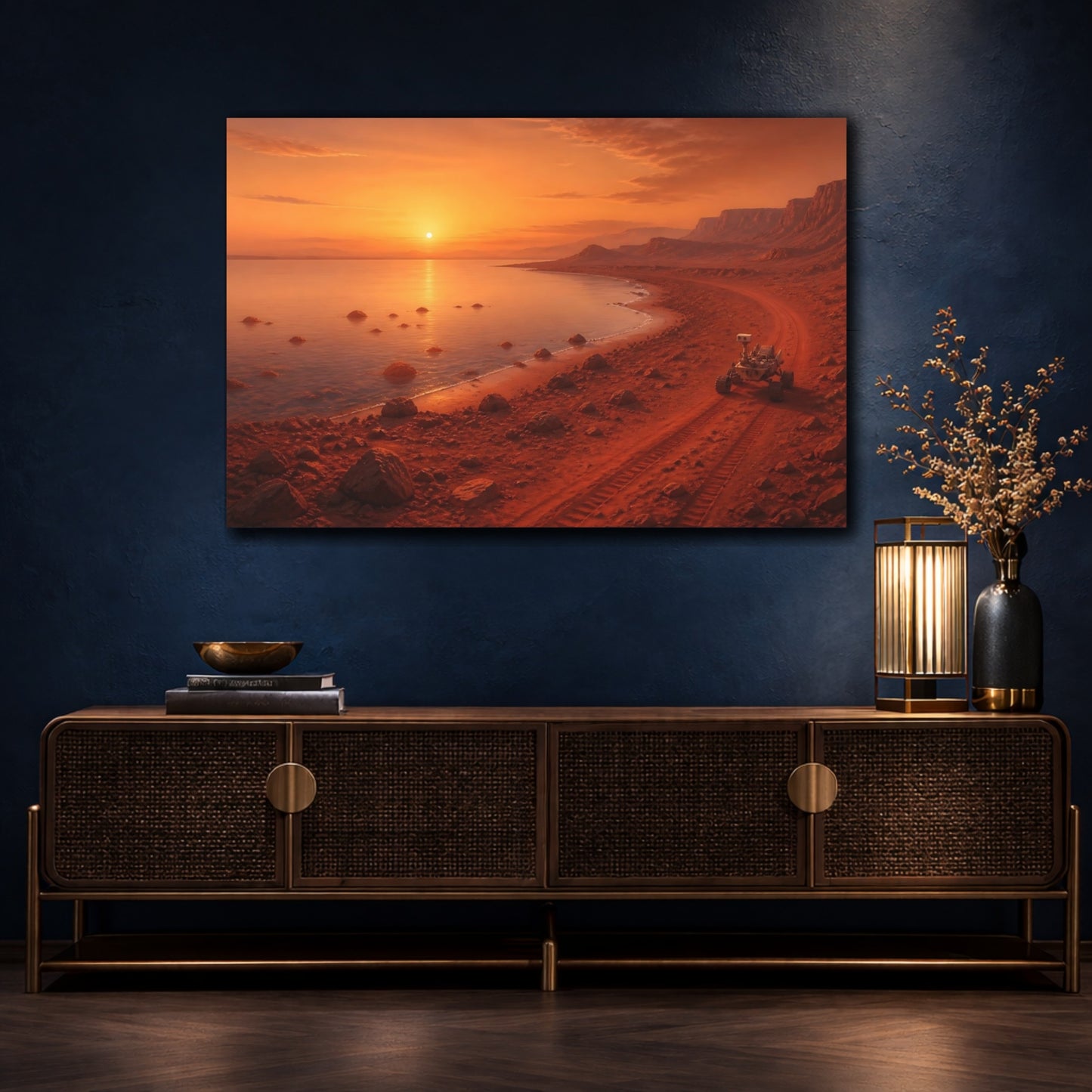 Mockup 4. Mars Valley At Sunset shown as canvas print