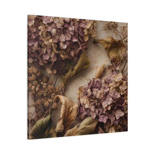 Mauve Dried Hydrangea Study Canvas Print – Bedroom, Above Headboard, Olive, Parchment - YesArtYes