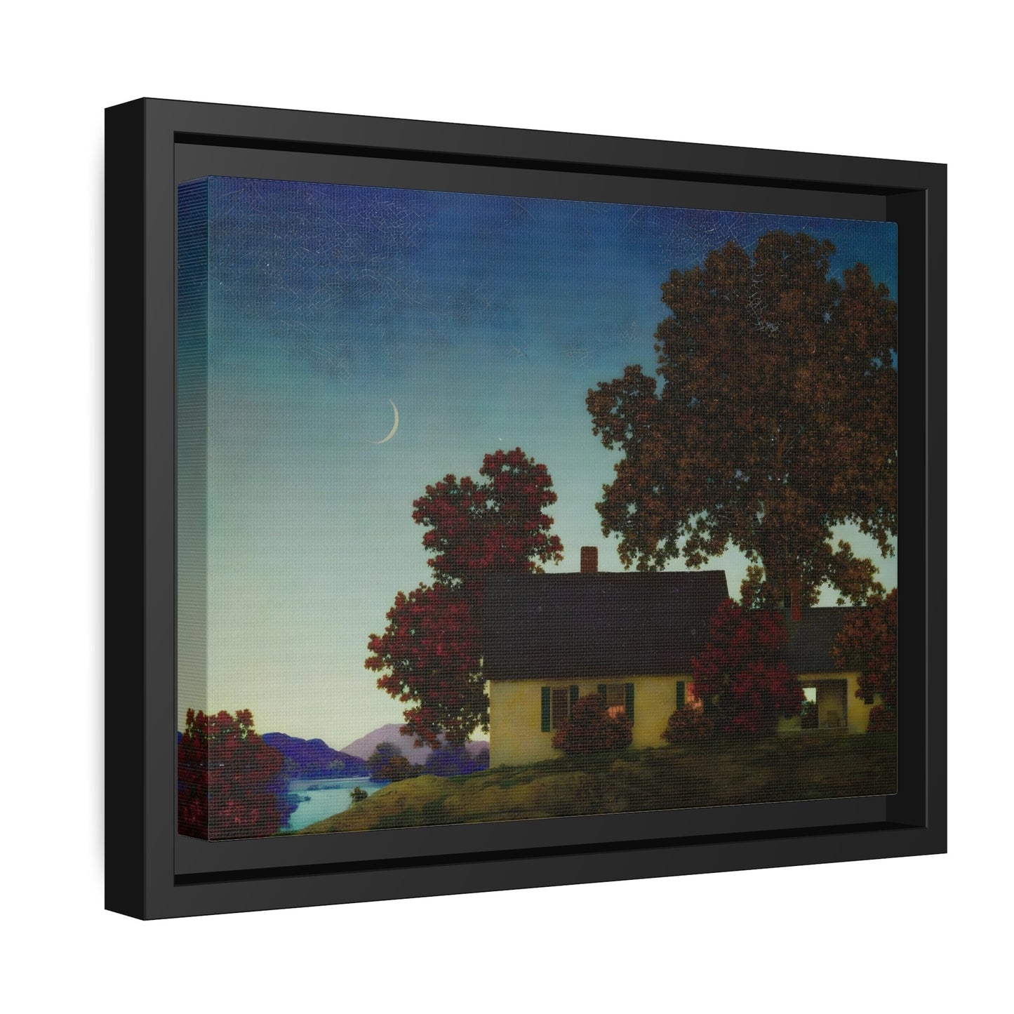 Maxfield Parrish New Moon - Framed Canvas Classic Landscape Wall Art Reproduction