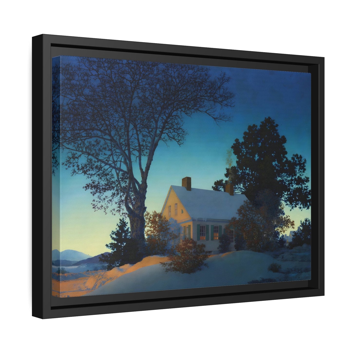 Maxfield Parrish Norwich Vermont - Framed Canvas Wall Art Reproduction