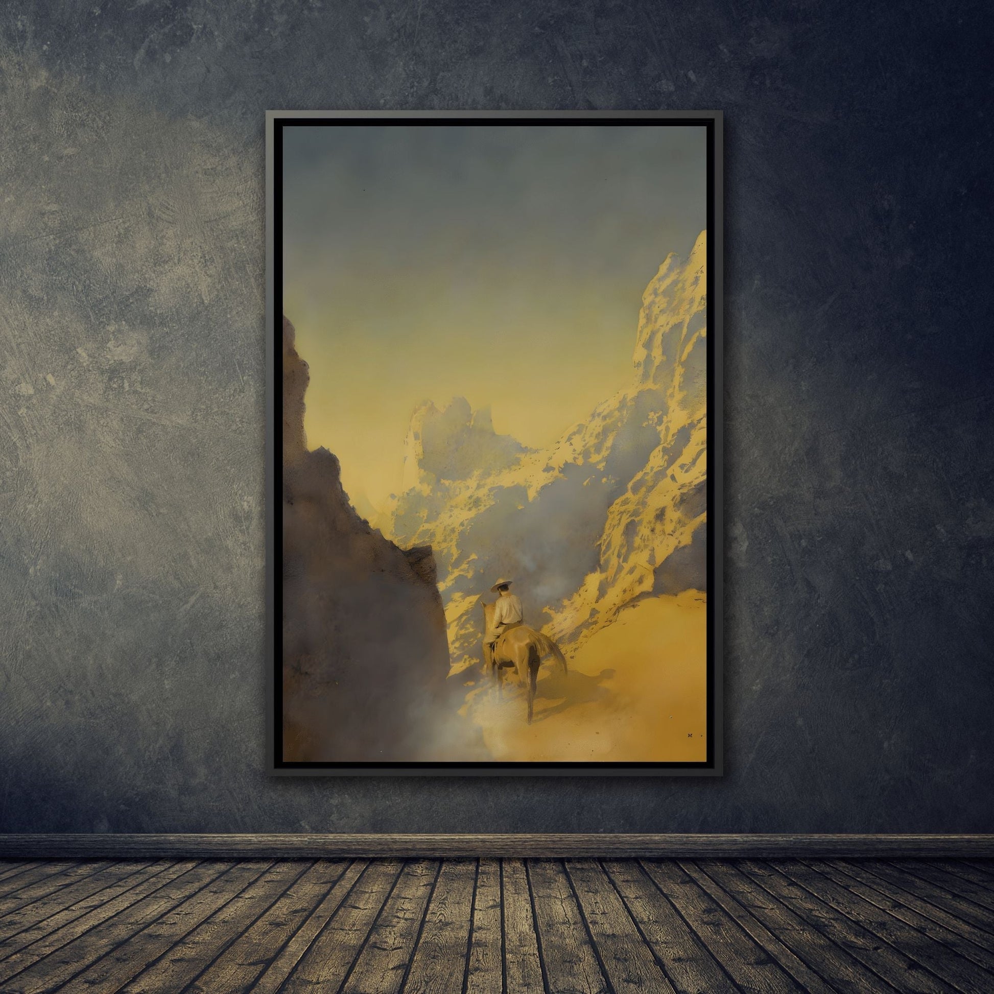 Maxfield Parrish Rawhide Framed - Canvas Art Reproduction - YesArtYes