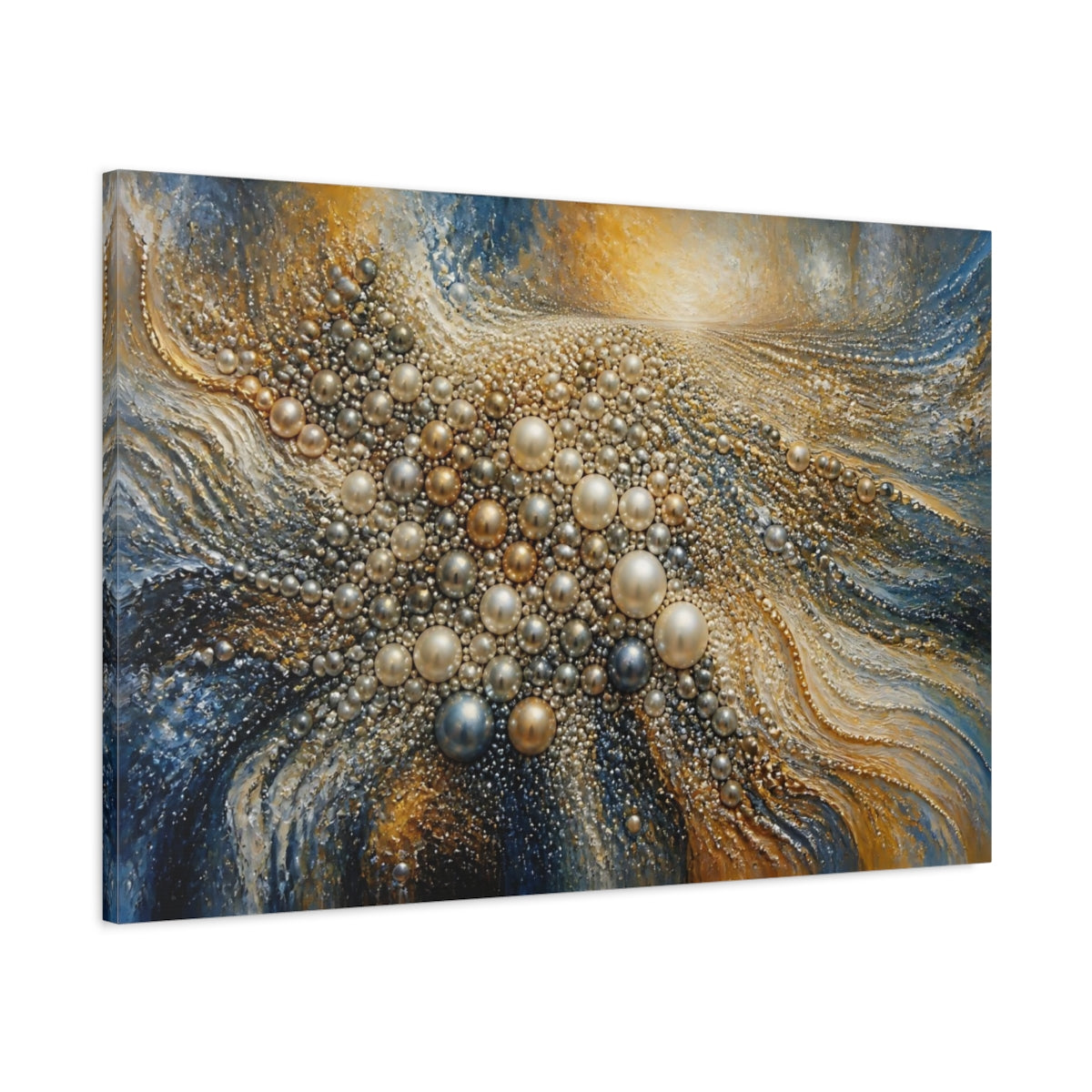 Main Mockup. Metallic Pearl Cluster shown as canvas print