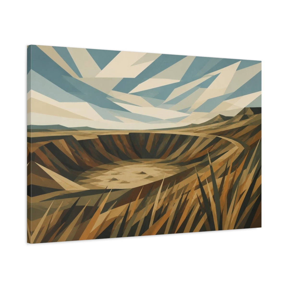 Main Mockup. Meteor Crater Landscape shown as canvas print