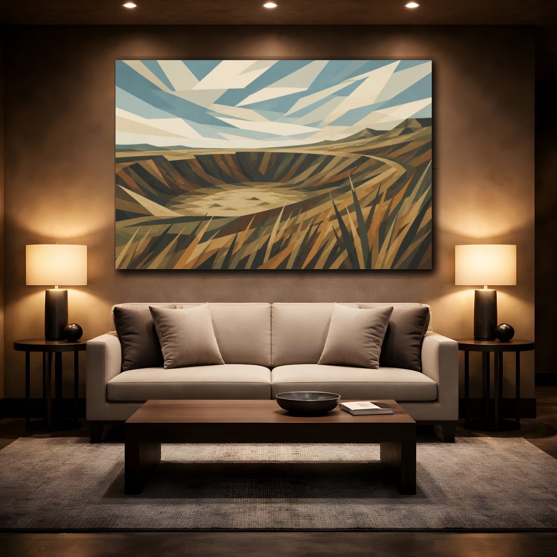 Mockup 2. Meteor Crater Landscape shown as canvas print