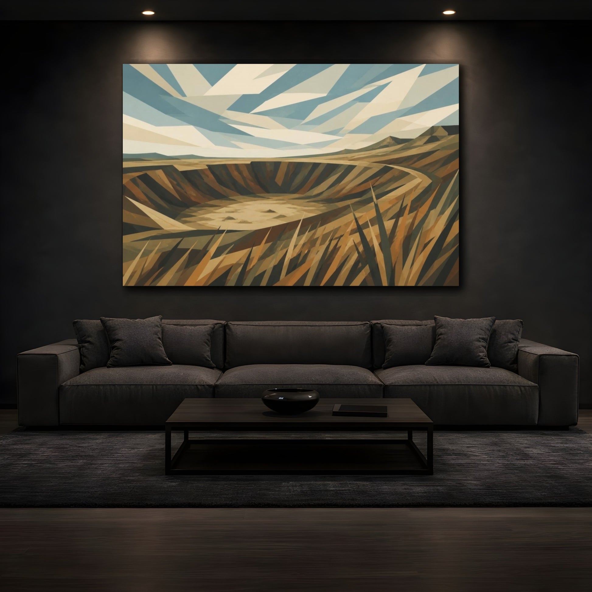 Mockup 3. Meteor Crater Landscape shown as canvas print
