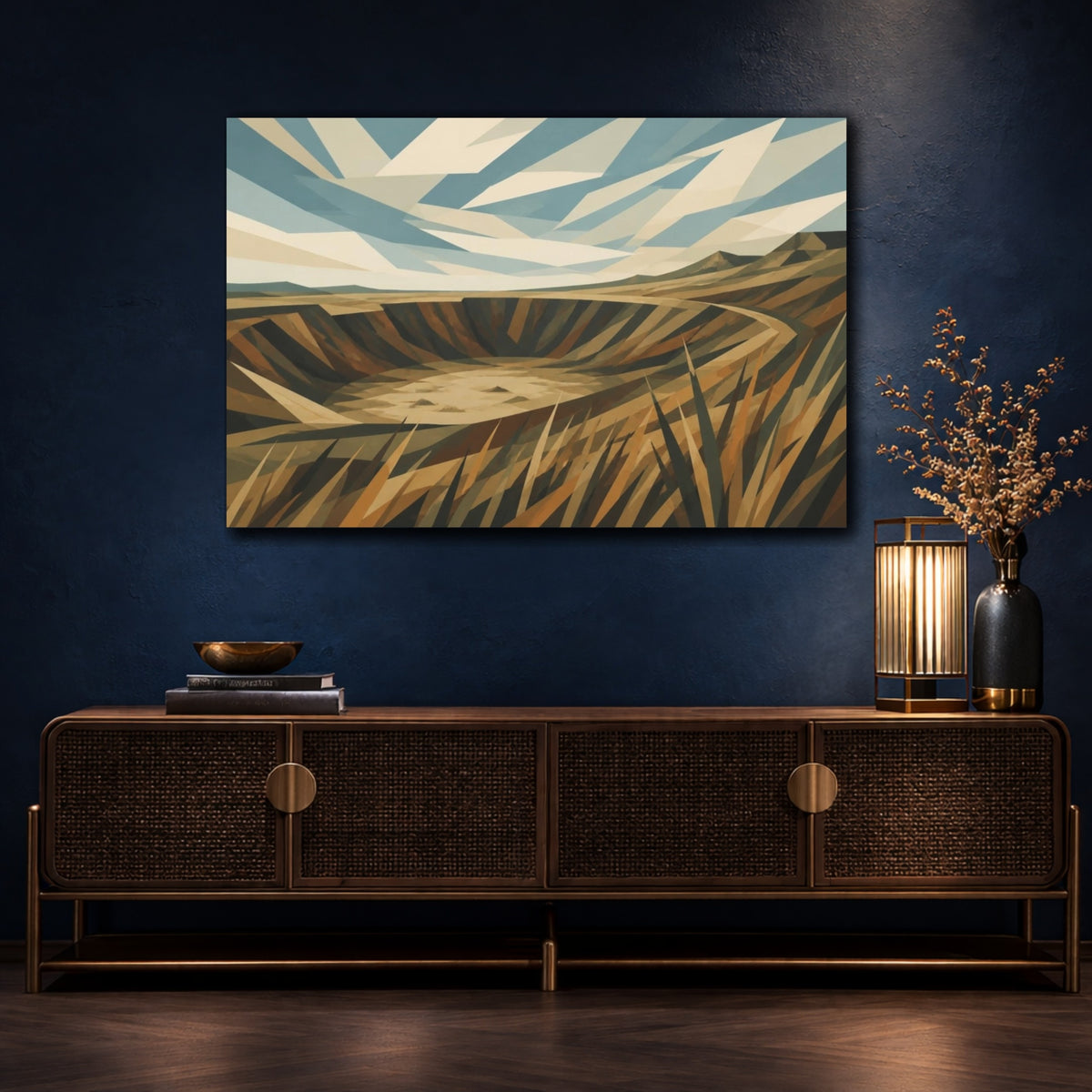 Mockup 4. Meteor Crater Landscape shown as canvas print