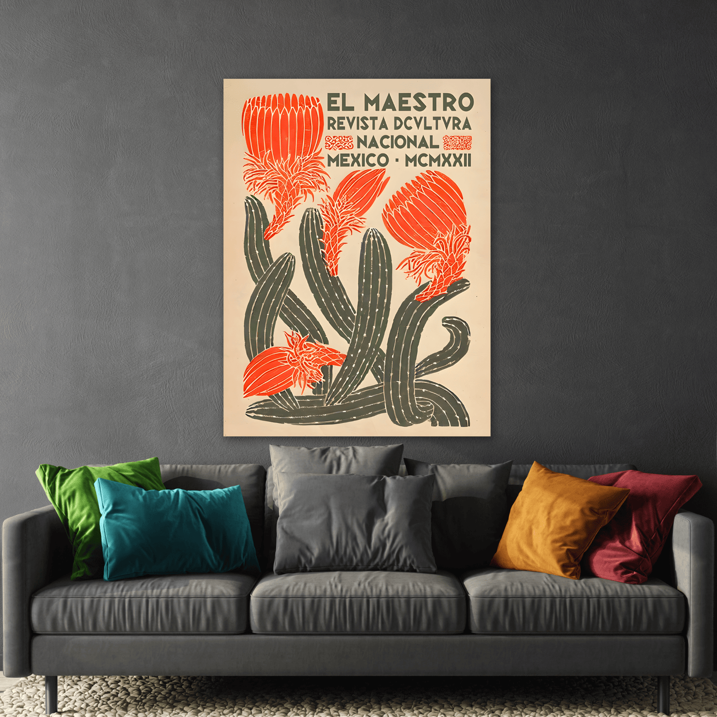 Mexican Floral Canvas Wall Art Home Decor - Latin American Artwork - YesArtYes