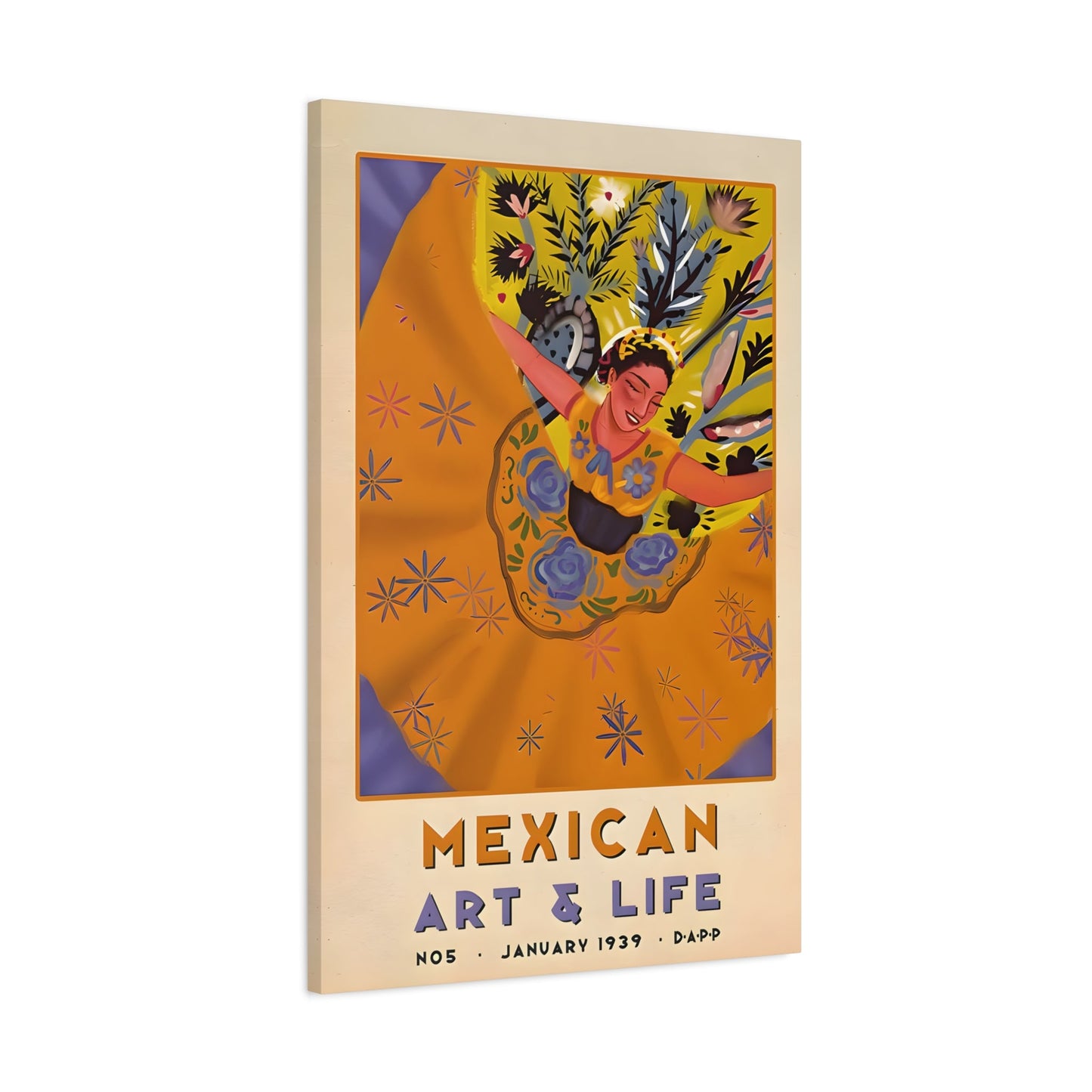 Mexican Latin Canvas Floral Wall Art Prints Decor - YesArtYes