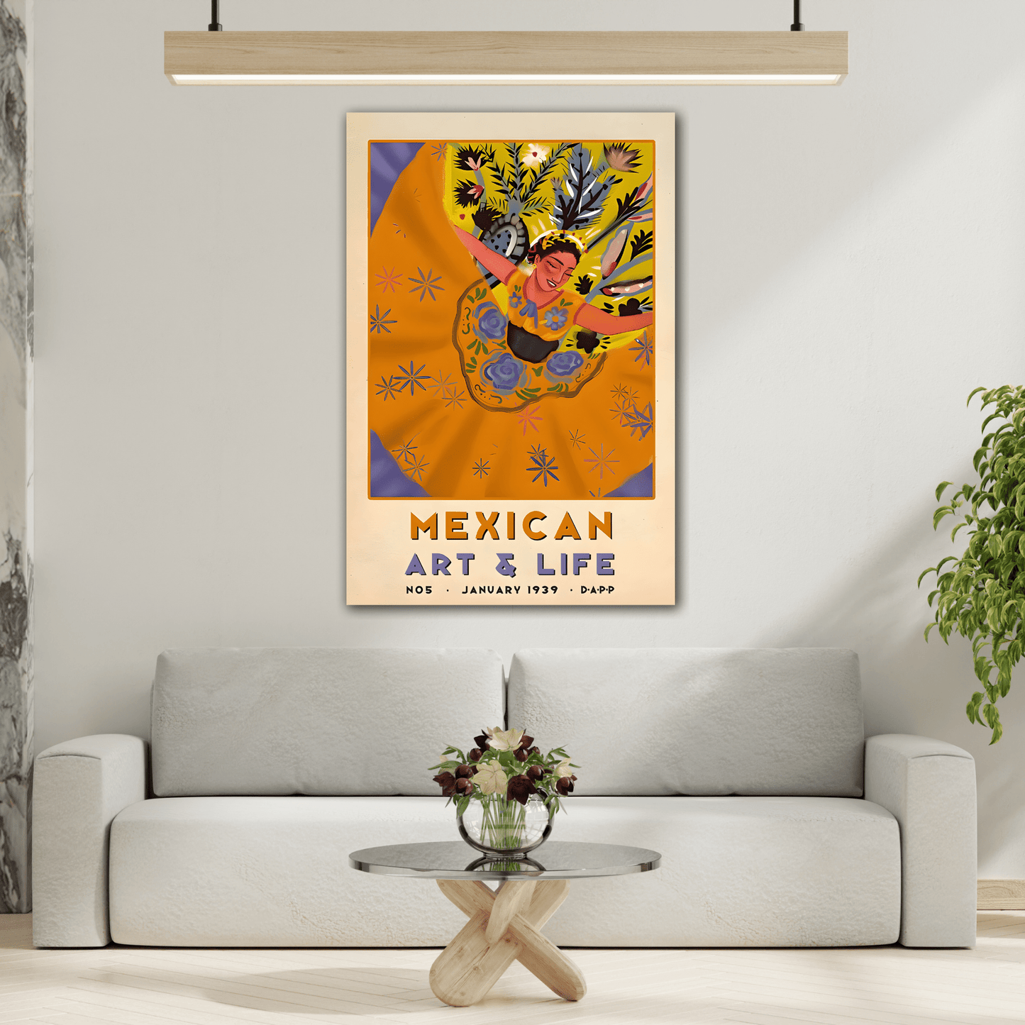 Mexican Latin Canvas Floral Wall Art Prints Decor - YesArtYes