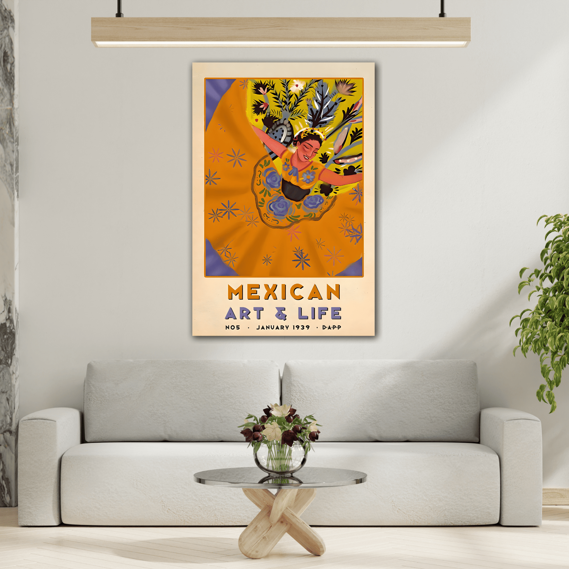 Mexican Latin Canvas Floral Wall Art Prints Decor - YesArtYes