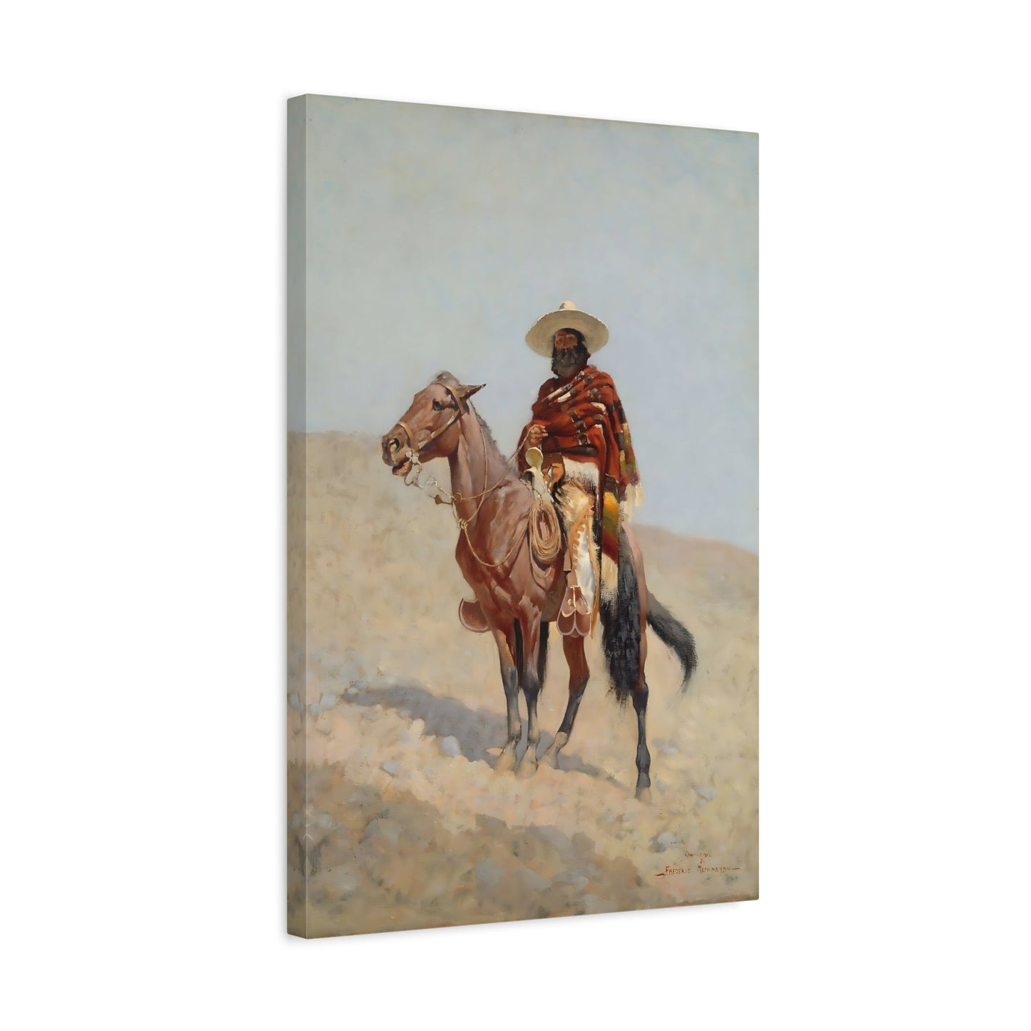 Mexican Vaquero Canvas Wall Art Print - Western Cowboys Remington Artwork