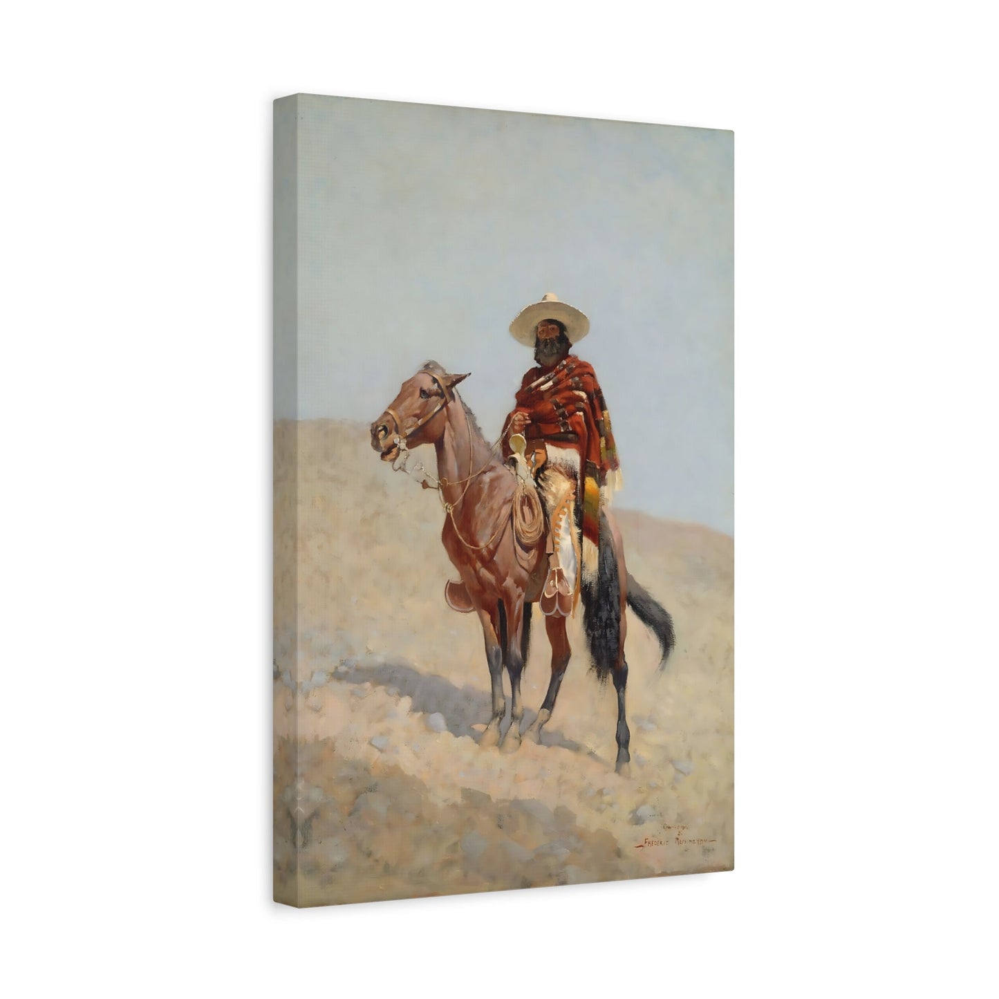 Mexican Vaquero Canvas Wall Art Print - Western Cowboys Remington Artwork