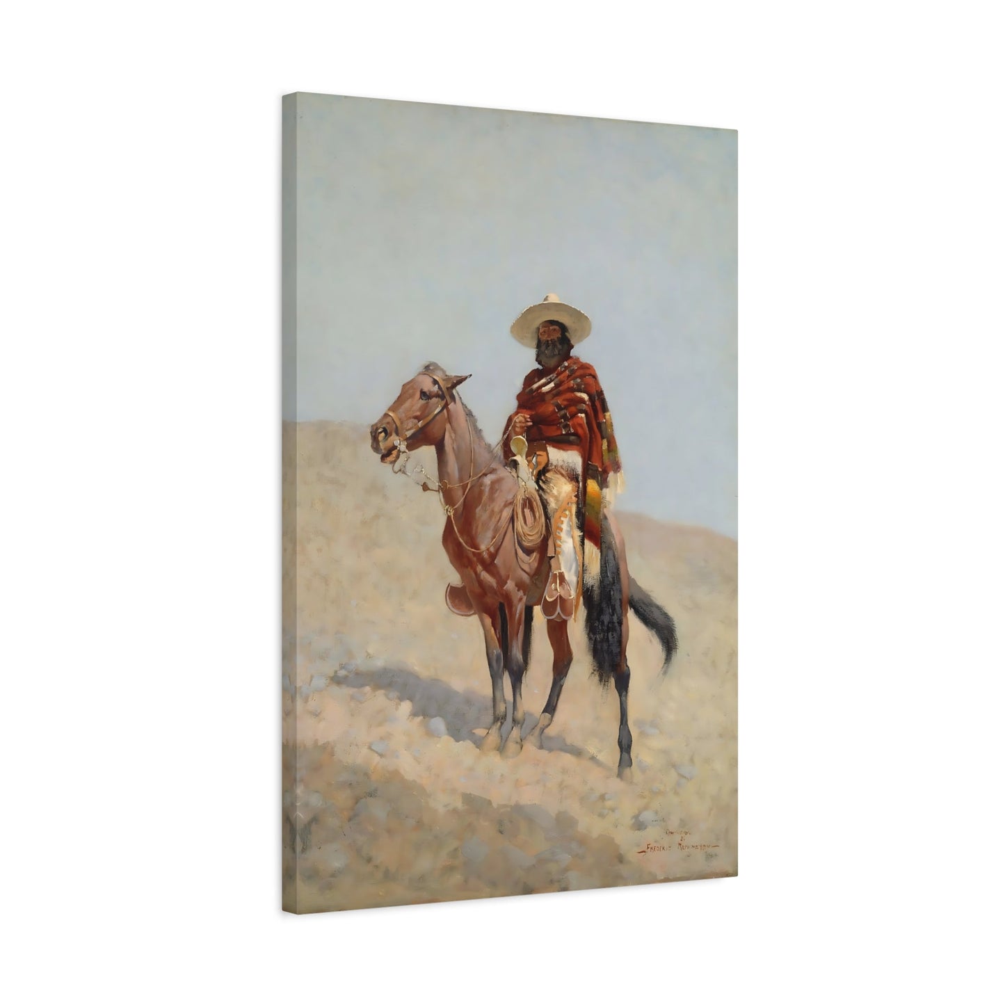 Mexican Vaquero Canvas Wall Art Print - Western Cowboys Remington Artwork