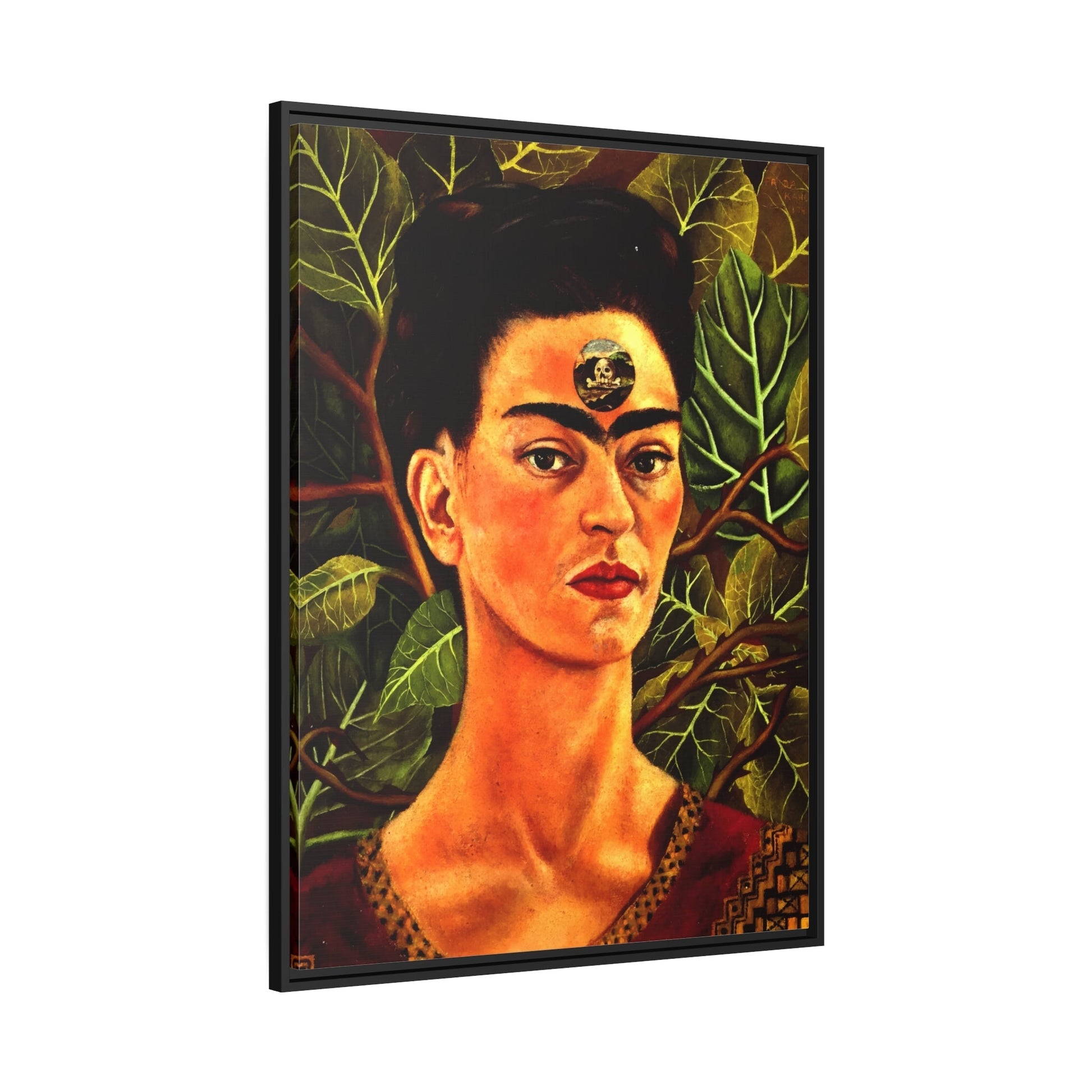 Mexico Famous Wall Art Kahlo Canvas Painting - Thinking About Death Wall Art Prints