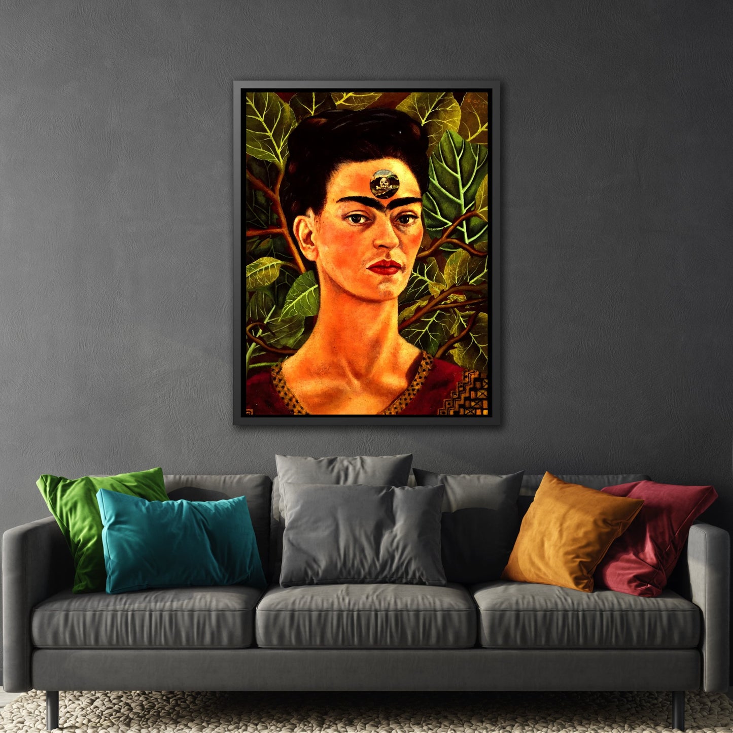 Mexico Famous Wall Art Kahlo Canvas Painting - Thinking About Death Wall Art Prints