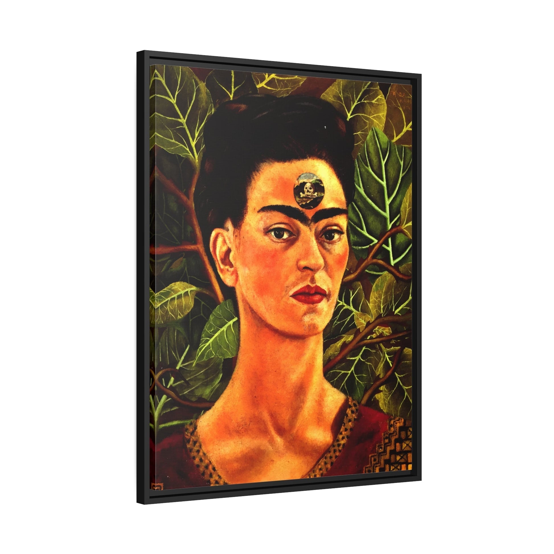 Mexico Famous Wall Art Kahlo Canvas Painting - Thinking About Death Wall Art Prints