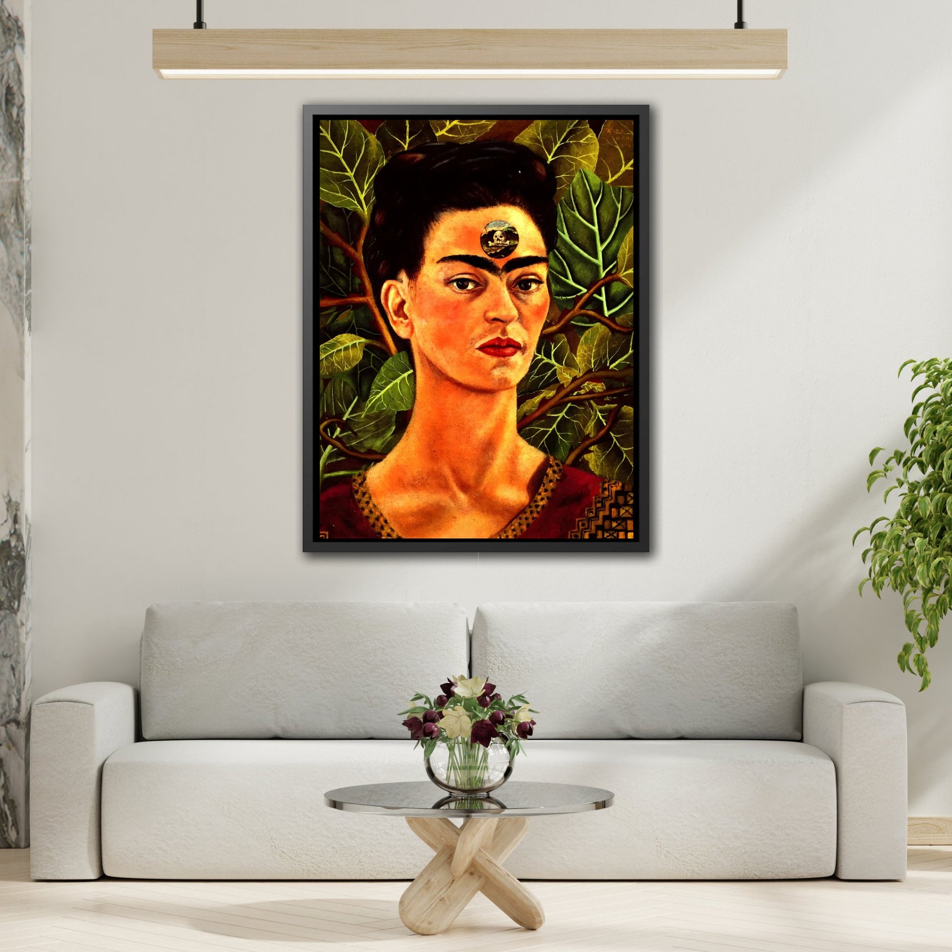 Mexico Famous Wall Art Kahlo Canvas Painting - Thinking About Death Wall Art Prints