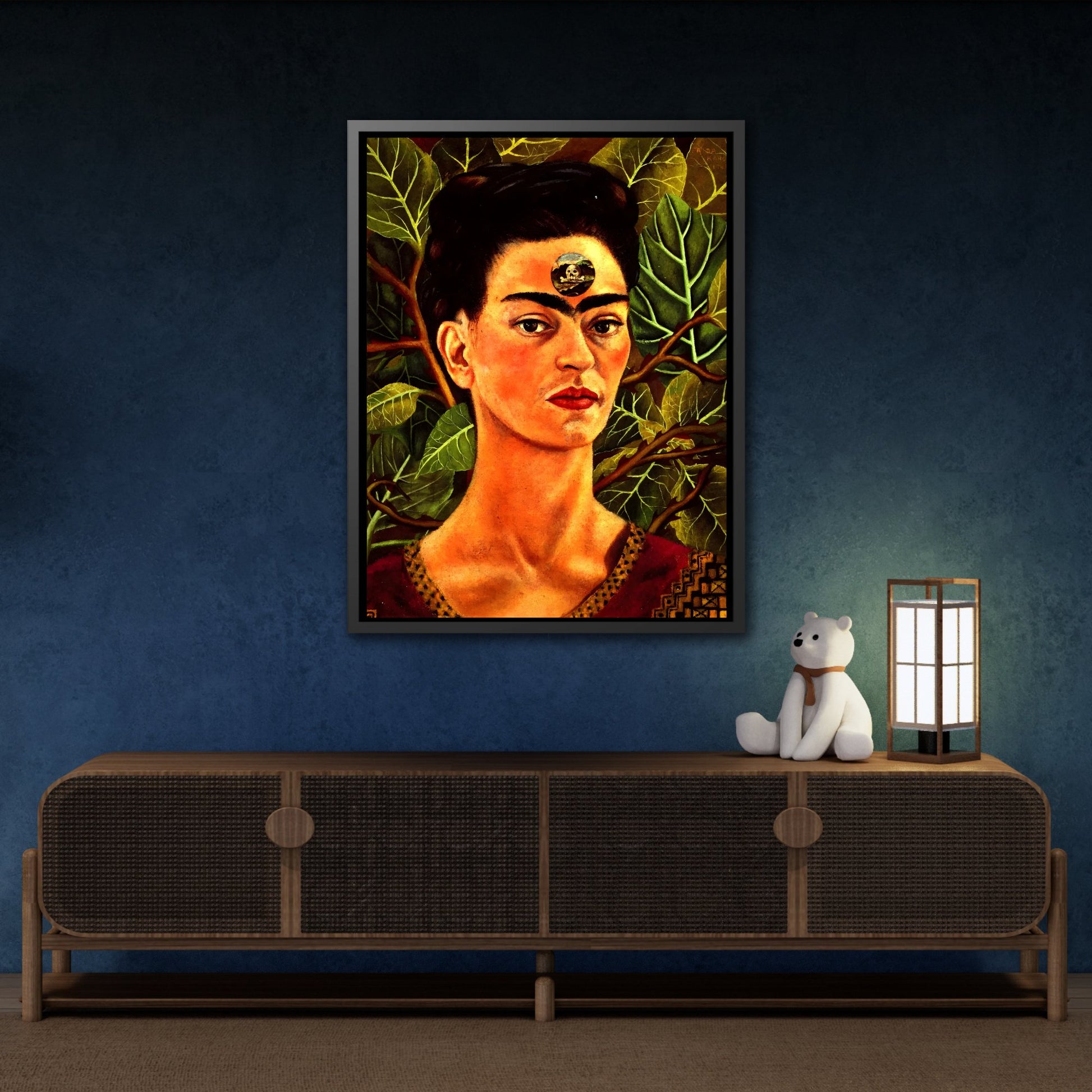 Mexico Famous Wall Art Kahlo Canvas Painting - Thinking About Death Wall Art Prints