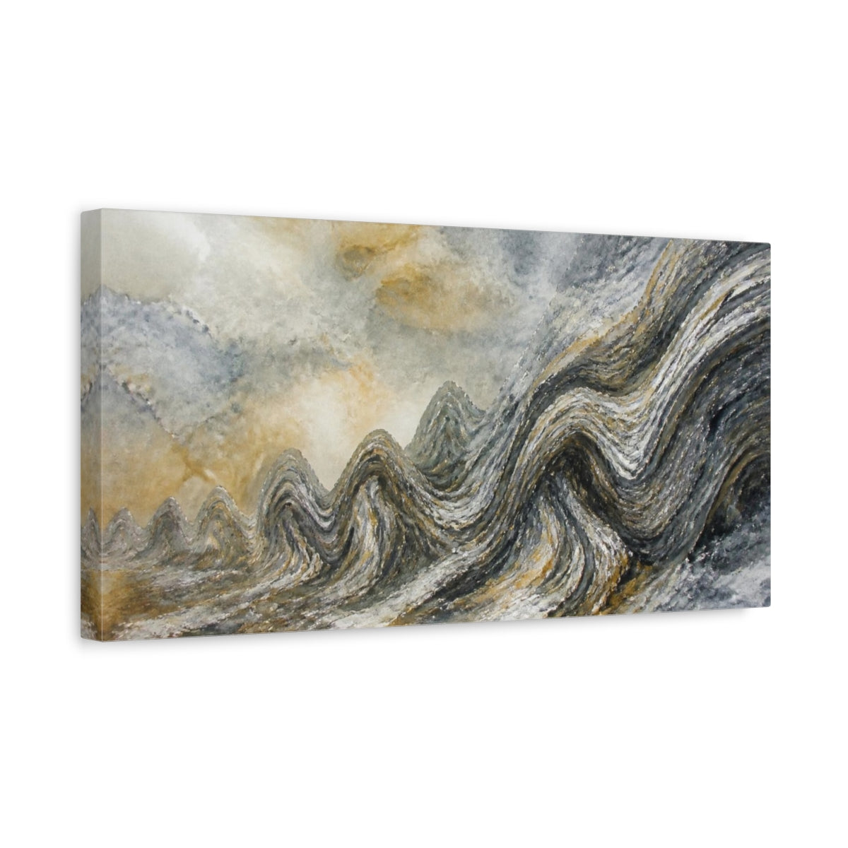 Side Mockup 3. Mica Schist Folds shown as canvas print