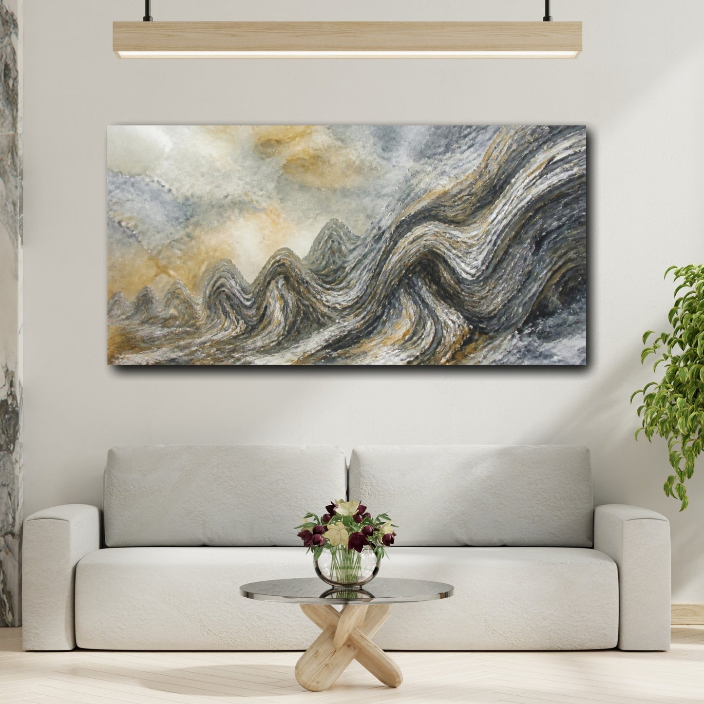 Mockup 2. Mica Schist Folds shown as canvas print