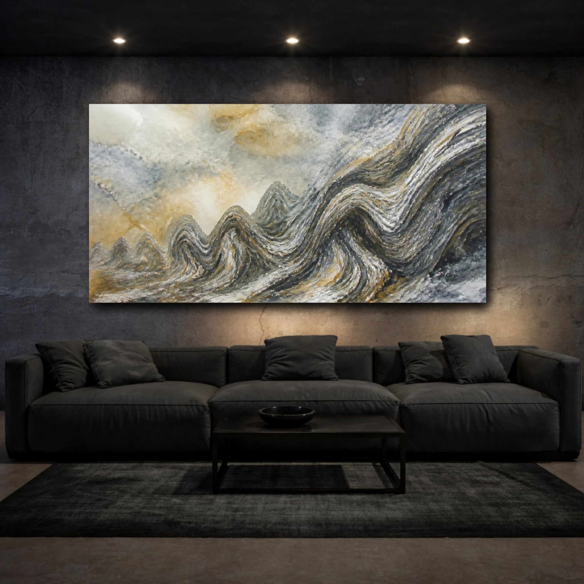 Mockup 3. Mica Schist Folds shown as canvas print