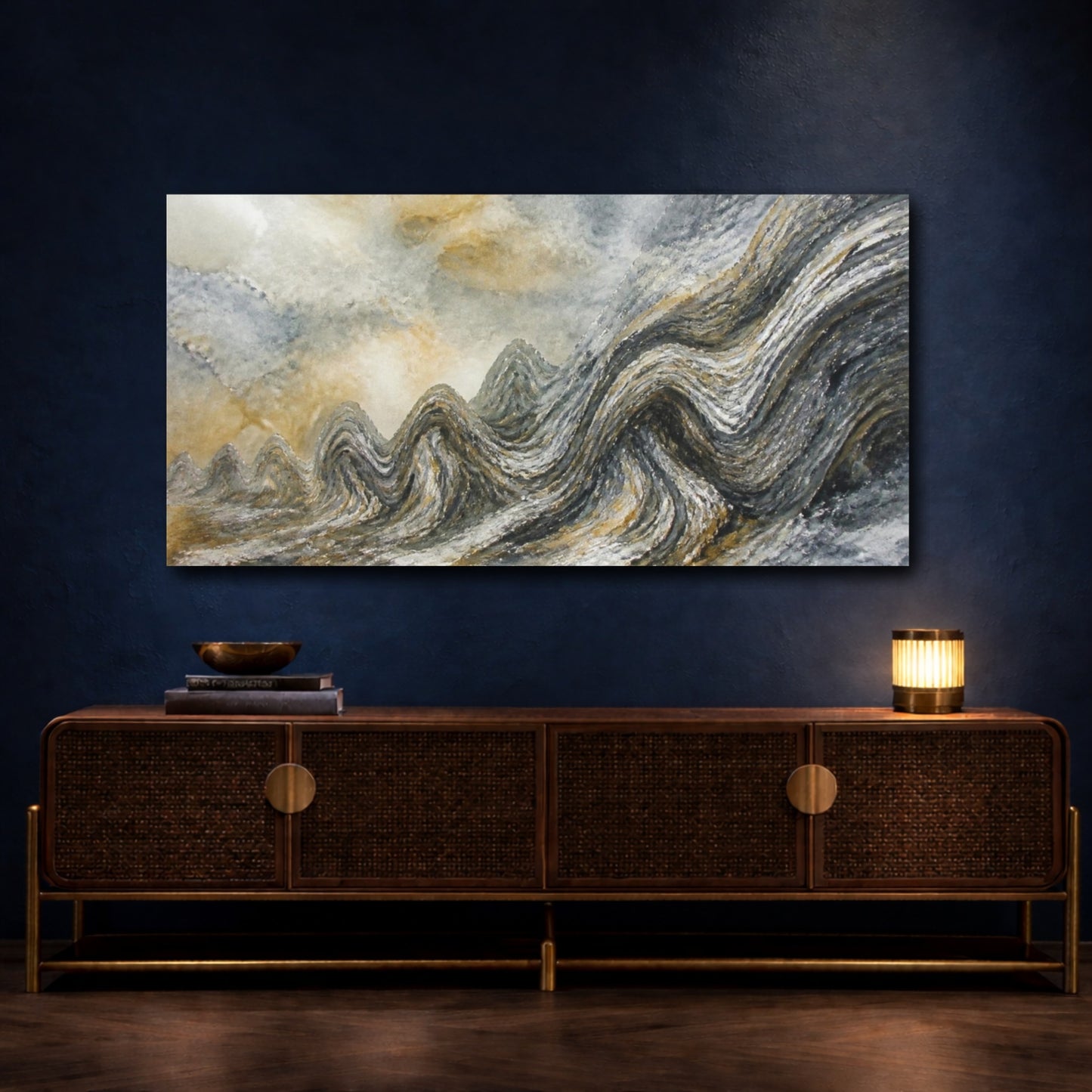 Mockup 4. Mica Schist Folds shown as canvas print