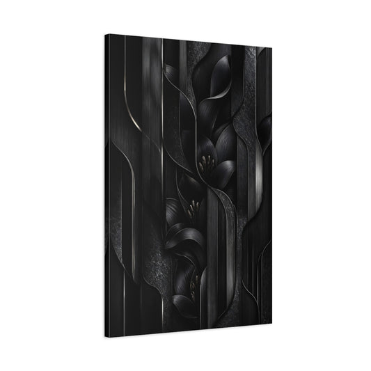 Main Mockup. Midnight Black Lily Panels shown as canvas print