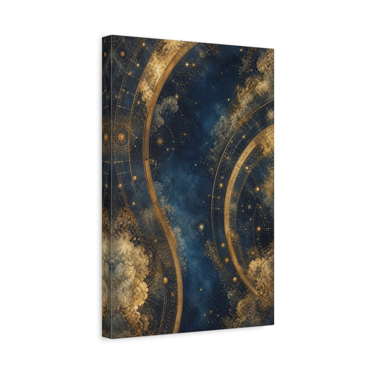 Side Mockup 4. Midnight Celestial Map shown as canvas print