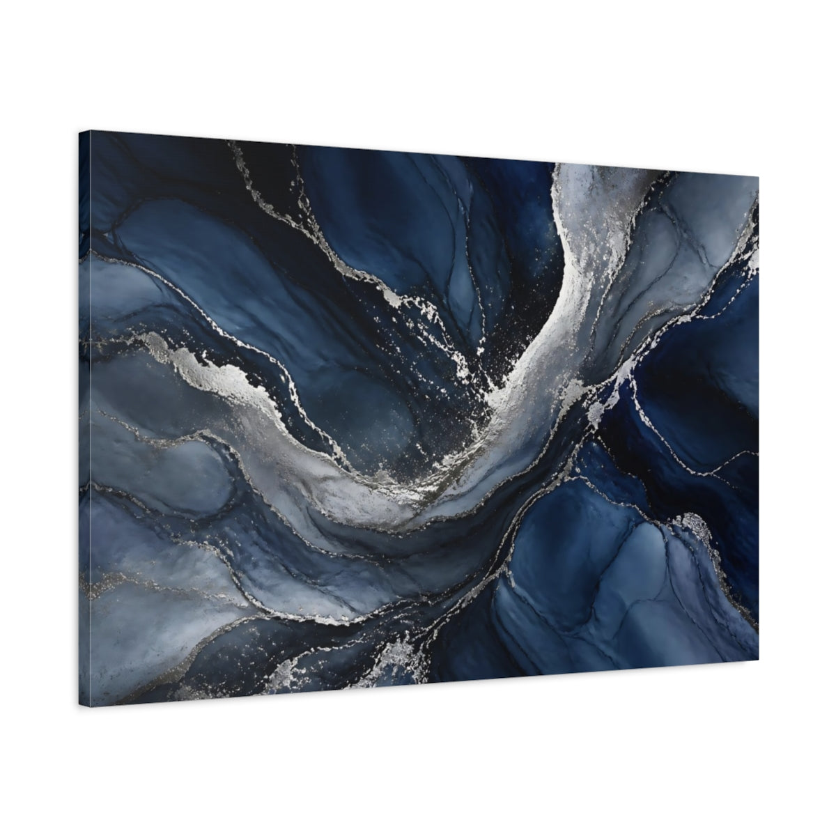 Main Mockup. Midnight Silver Veins shown as canvas print