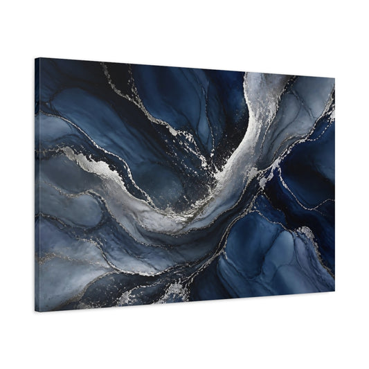 Main Mockup. Midnight Silver Veins shown as canvas print