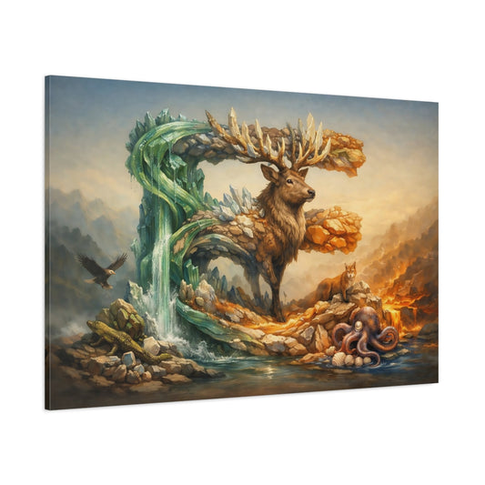 Mineral Flow Animal Alphabet shown as stretched canvas wall art