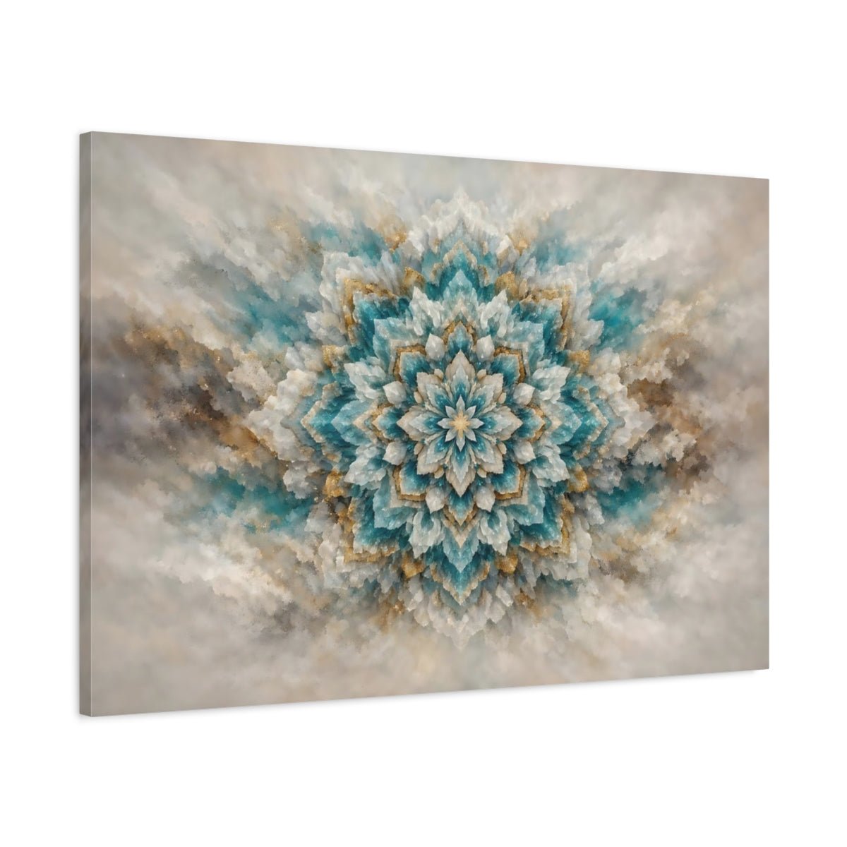 Mineral Flow Mandala Pattern Abstract - Canvas Wall Art Print - YesArtYes