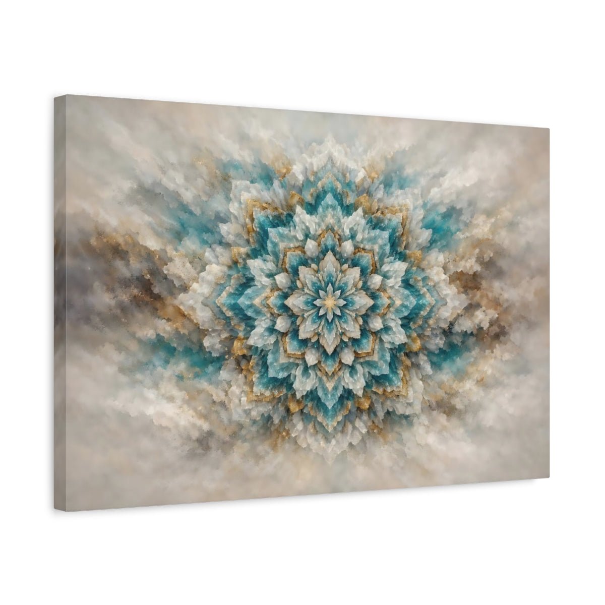 Mineral Flow Mandala Pattern Abstract - Canvas Wall Art Print - YesArtYes