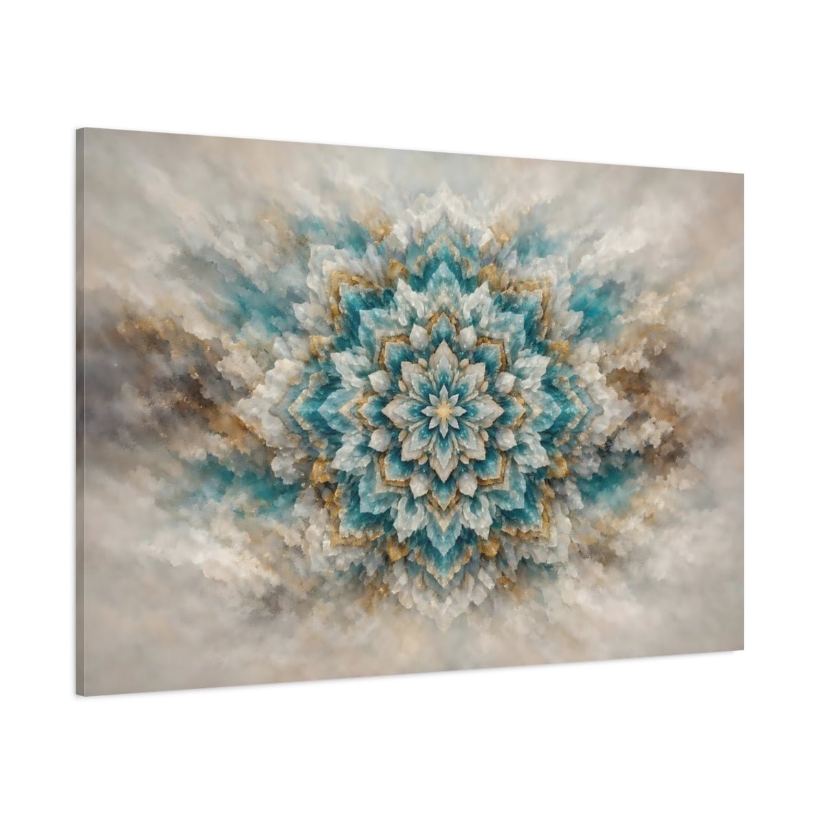 Mineral Flow Mandala Pattern Abstract - Canvas Wall Art Print - YesArtYes