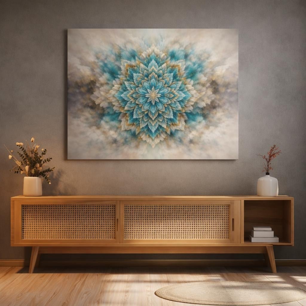 Mineral Flow Mandala Pattern Abstract - Canvas Wall Art Print - YesArtYes
