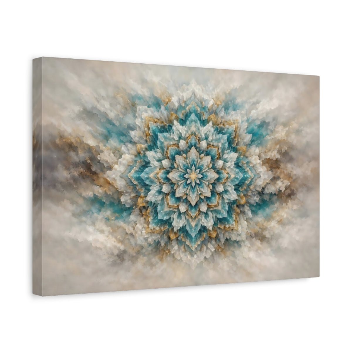 Mineral Flow Mandala Pattern Abstract - Canvas Wall Art Print - YesArtYes