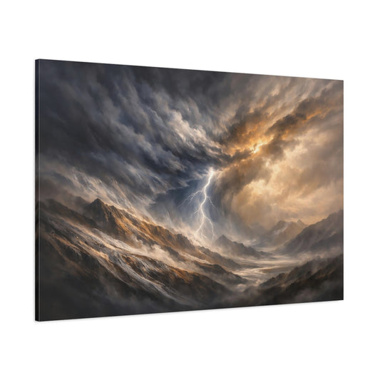 Mineral Flow Sky Storm shown as stretched canvas wall art