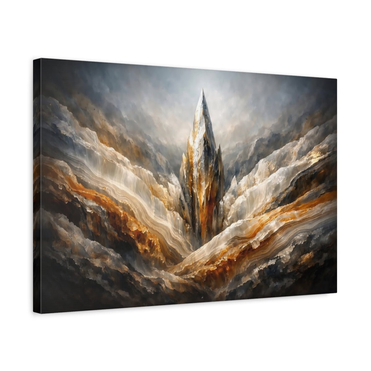 Mineral Flow Spear Crystal Spire Nature - Canvas Wall Art Print - YesArtYes