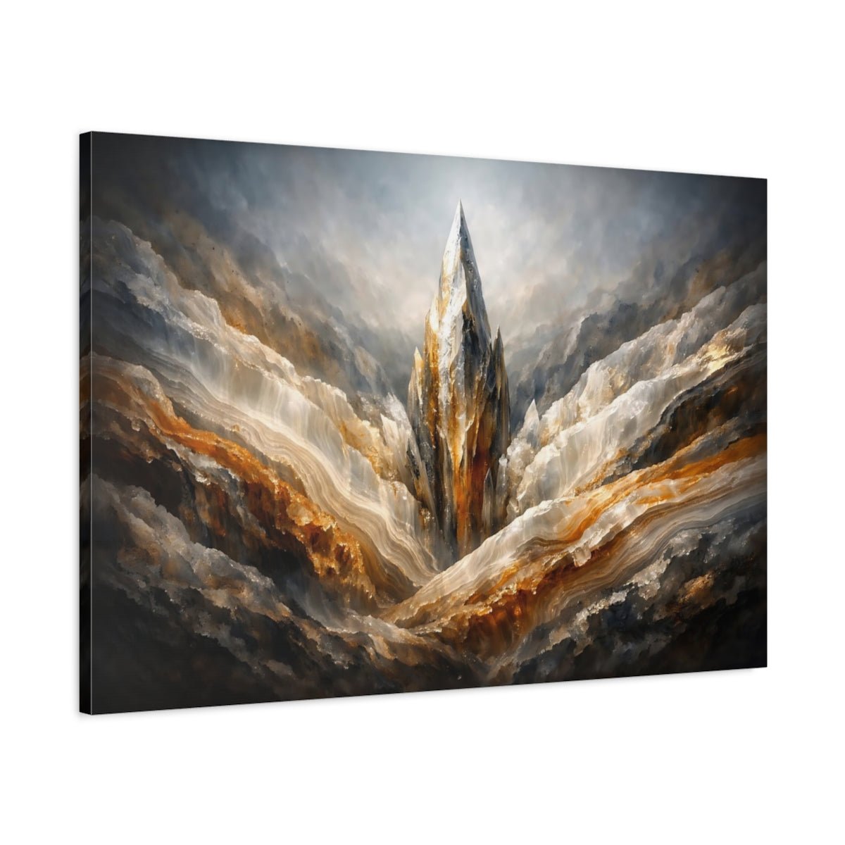 Mineral Flow Spear Crystal Spire Nature - Canvas Wall Art Print - YesArtYes