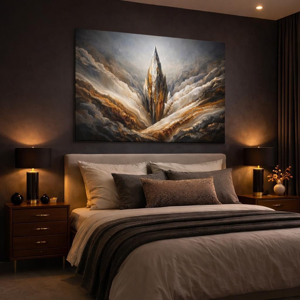Mineral Flow Spear Crystal Spire Nature - Canvas Wall Art Print - YesArtYes