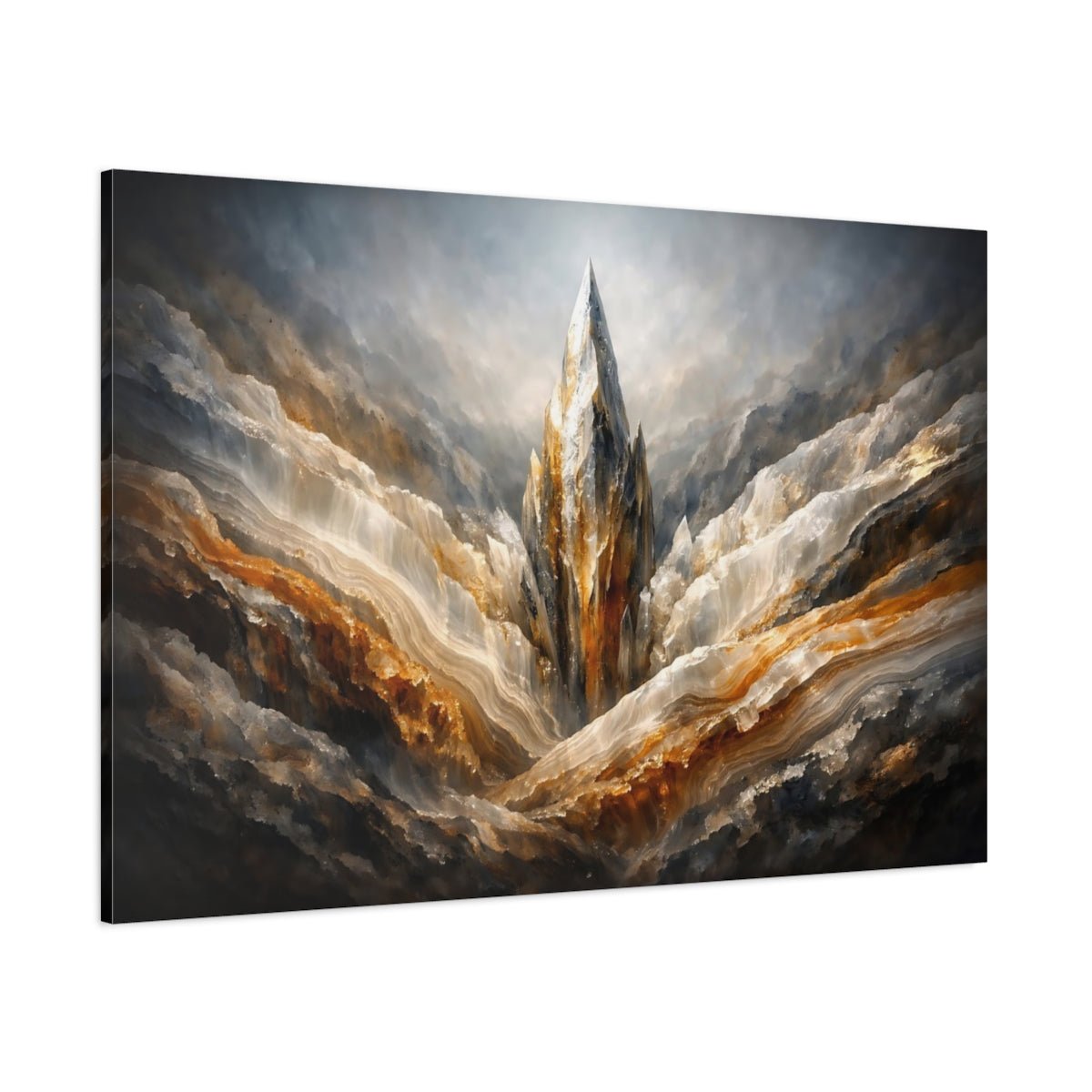 Mineral Flow Spear Crystal Spire Nature - Canvas Wall Art Print - YesArtYes
